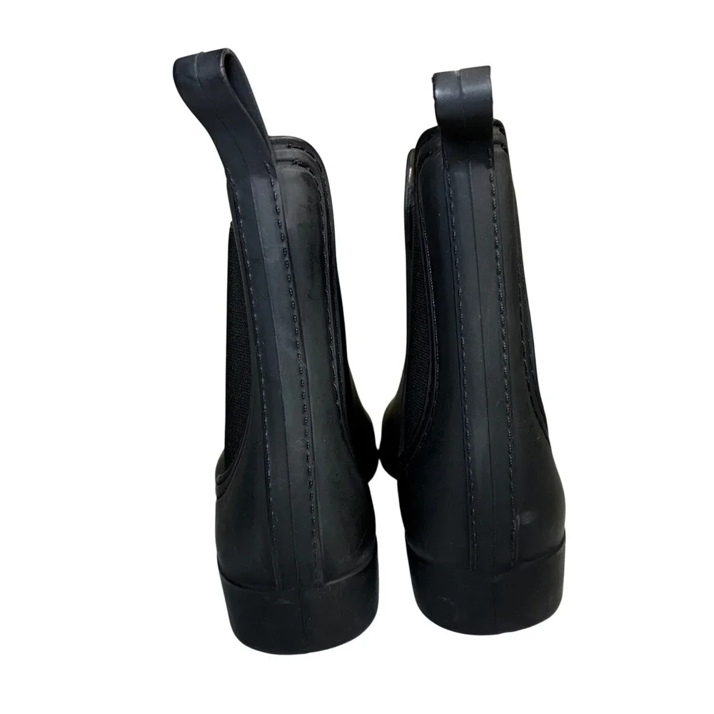 Jeffrey Campbell Havana Last Rain Boots‎ Black Chelsea style waterproof size 8